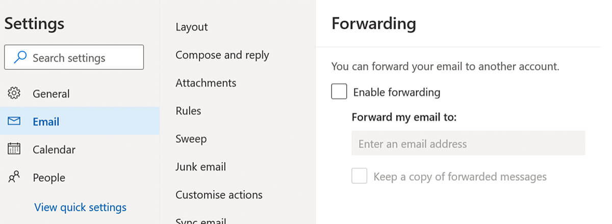 By default, users can setup email auto-forwarding on their own Microsoft 365 account