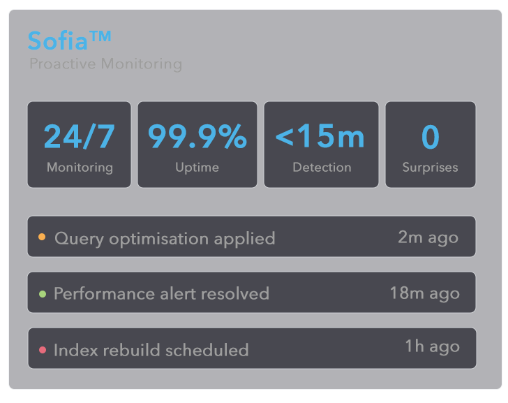Sofia TM, Cloud Rede's proactive monitoring platform.